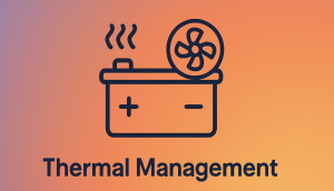 thermal management system for electric vehicles with battery and cooling fan