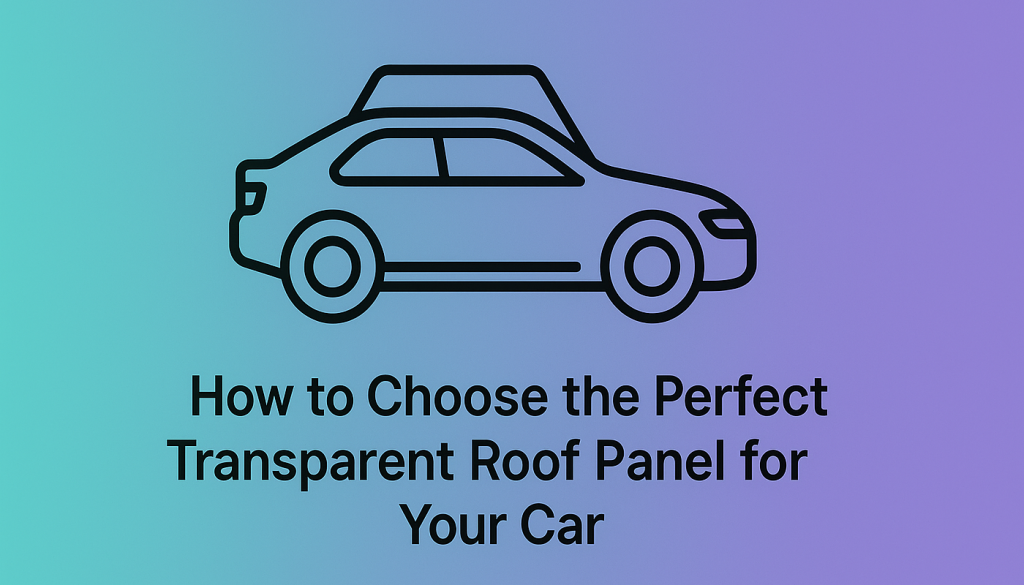 Complete guide to choosing the ideal transparent roof panel for your car including style, material, heat control, and safety tips.